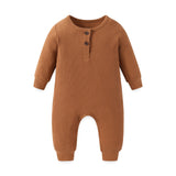 Baby Ribbed Rompers Solid Infant Jumpsuits - kiddiezoom