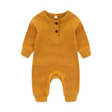 Baby Ribbed Rompers Solid Infant Jumpsuits - kiddiezoom