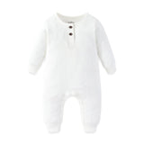 Baby Ribbed Rompers Solid Infant Jumpsuits - kiddiezoom