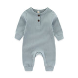 Baby Ribbed Rompers Solid Infant Jumpsuits - kiddiezoom