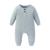 Baby Ribbed Rompers Solid Infant Jumpsuits - kiddiezoom