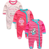 Baby Rompers 3pcs Long Sleeve Jumpsuits - kiddiezoom