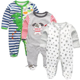 Baby Rompers 3pcs Long Sleeve Jumpsuits - kiddiezoom