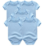 Baby Solid 5pcs Sets Short Sleeve Bodysuits - kiddiezoom