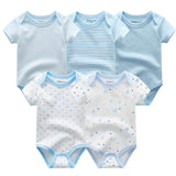 Baby Solid 5pcs Sets Short Sleeve Bodysuits - kiddiezoom