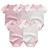 Baby Solid 5pcs Sets Short Sleeve Bodysuits - kiddiezoom