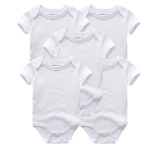 Baby Solid 5pcs Sets Short Sleeve Bodysuits - kiddiezoom