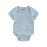 Baby Solid Bodysuits Ribbed Clothes - kiddiezoom