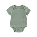 Baby Solid Bodysuits Ribbed Clothes - kiddiezoom