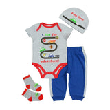 Bodysuits+Pant+Baby Bibs+Socks Clothing Set Outfit - kiddiezoom