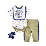 Bodysuits+Pant+Baby Bibs+Socks Clothing Set Outfit - kiddiezoom