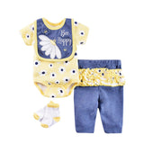 Bodysuits+Pant+Baby Bibs+Socks Clothing Set Outfit - kiddiezoom