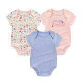 Newborn Baby Bodysuits Fashion Onesies 3 Pack Sets - kiddiezoom