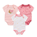 Newborn Baby Bodysuits Fashion Onesies 3 Pack Sets - kiddiezoom