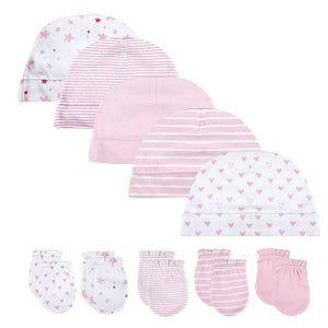 Newborn Baby Hat + Gloves Cotton Cap Accessories - kiddiezoom