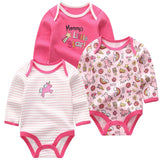 Newborn Clothes 3pcs Bodysuits Baby Solid Set - kiddiezoom