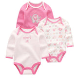 Newborn Clothes 3pcs Bodysuits Baby Solid Set - kiddiezoom