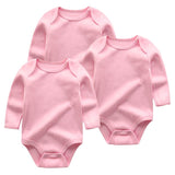 Newborn Clothes 3pcs Bodysuits Baby Solid Set - kiddiezoom