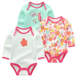 Newborn Clothes 3pcs Bodysuits Baby Solid Set - kiddiezoom