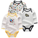 Newborn Clothes 3pcs Bodysuits Baby Solid Set - kiddiezoom