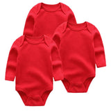 Newborn Clothes 3pcs Bodysuits Baby Solid Set - kiddiezoom