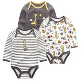 Newborn Clothes 3pcs Bodysuits Baby Solid Set - kiddiezoom