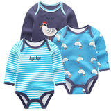 Newborn Clothes 3pcs Bodysuits Baby Solid Set - kiddiezoom