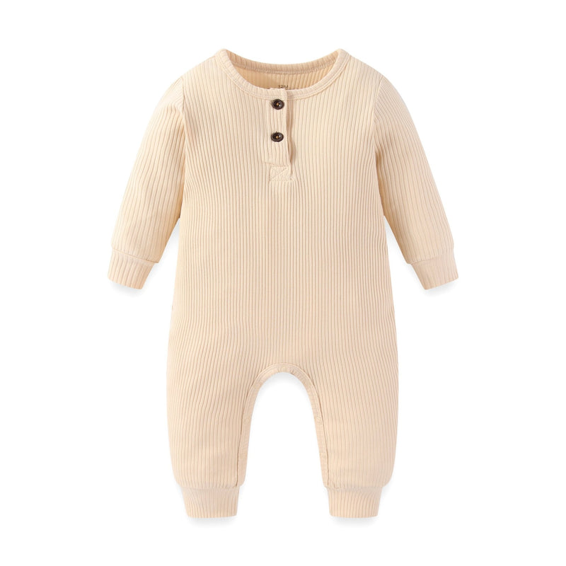 Solid Rompers Baby Ribbed Onesies Jumpsuits - kiddiezoom