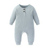 Solid Rompers Baby Ribbed Onesies Jumpsuits - kiddiezoom