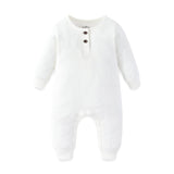 Solid Rompers Baby Ribbed Onesies Jumpsuits - kiddiezoom