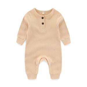 Solid Rompers Baby Ribbed Onesies Jumpsuits - kiddiezoom