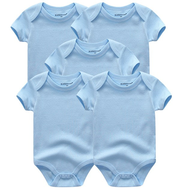 Summer High-quality Striped Baby Rompers 5-pack for Boys and Girls