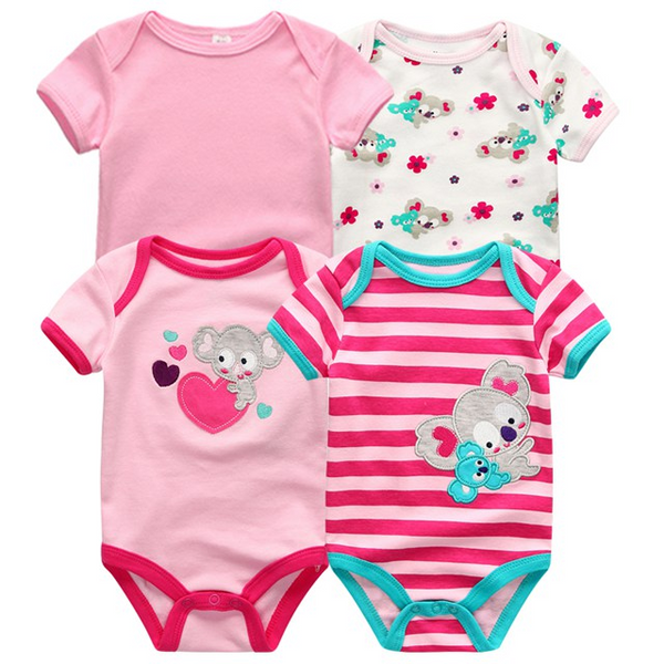 4pcs/pack 0-12m short-Sleeve Baby body suits