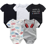 2024 Baby Girls Bodysuits Short Sleeve 5pcs