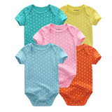 2024 Baby Girls Bodysuits Short Sleeve 5pcs