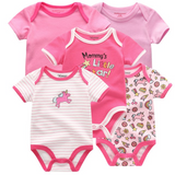 2024 Baby Girls Bodysuits Short Sleeve 5pcs