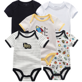 2024 Baby Girls Bodysuits Short Sleeve 5pcs