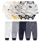 2024 Baby Clothing Set Bodysuits+Pants 8pcs