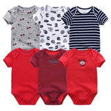 Baby Bodysuit 100% Cotton 0-12M Kids Clothes 6Pack