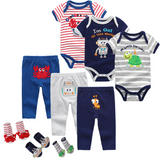 3Pcs Baby Bodysuits+Pants+Socks Sets Girls