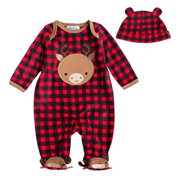 Baby Clothes With Cap Rompers Animal Fleece Long Sleeve Jumpsuits