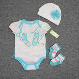 2024 Baby Bodysuits+Hat+Socks Newborn Jumpsuit Set