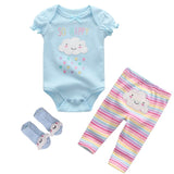 2024 Baby Bodysuits+Pants+Socks Newborn 3pcs Set