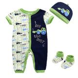 Baby Clothing 2024 Bodysuits+Sock+Cap 3Pcs/Set