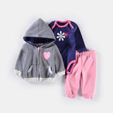 Baby Coat+Bodysuits+Sports Pants Clothing Sets Winter 3pcs