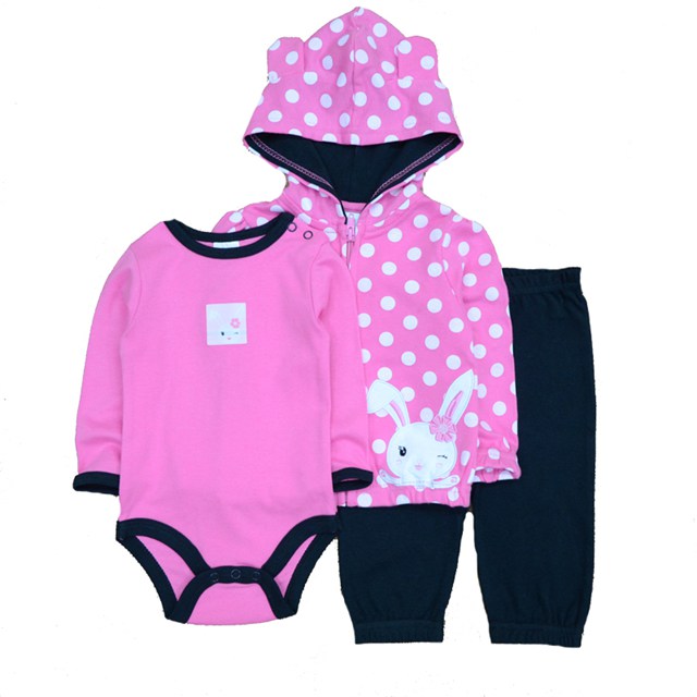 Fashion Baby Winter Casual Bodysuits+Sports Pants Clothing Sets
