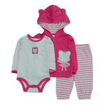 Baby Coat+Bodysuits+Sports Pants Clothing Sets Winter 3pcs