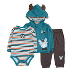 Baby Coat+Bodysuits+Sports Pants Clothing Sets Winter 3pcs