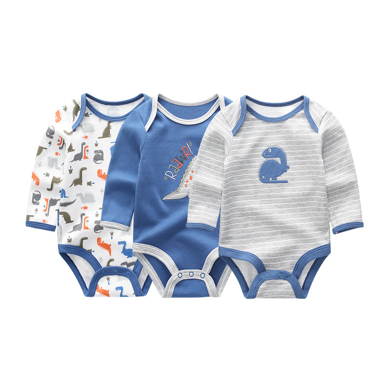 New Baby Boys Bodysuit Long Sleeve Cotton