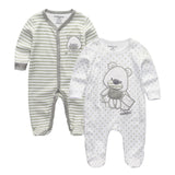 2/3/4pcs Baby Rompers Long Sleeve Printed Jumpsuit